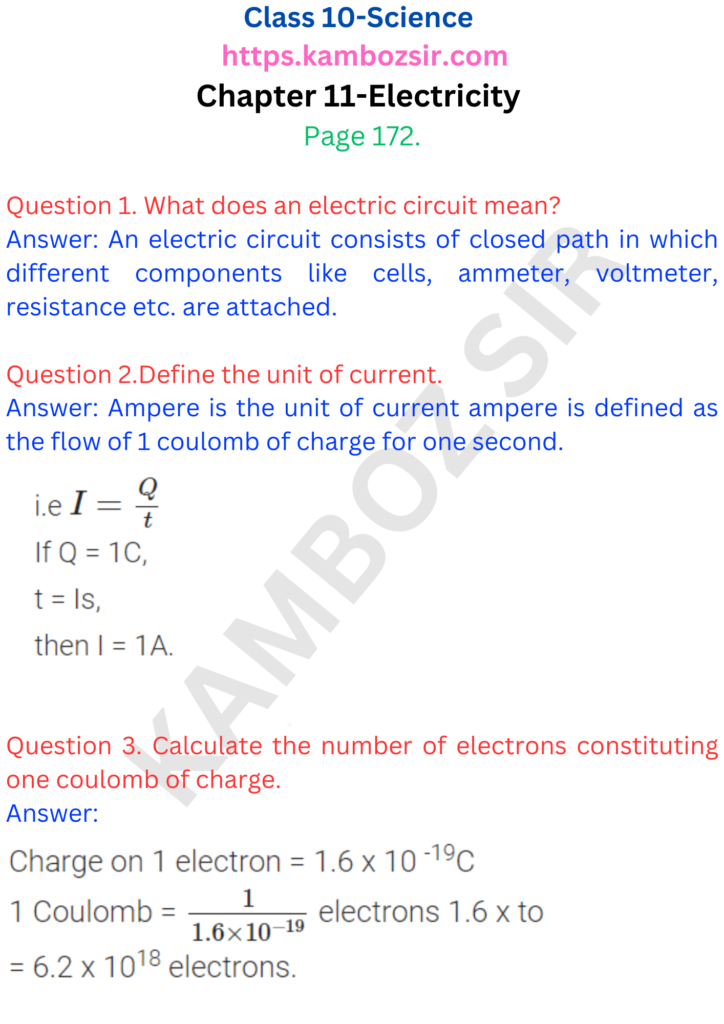 Class 10 Chapter 11-Electricity Solution
