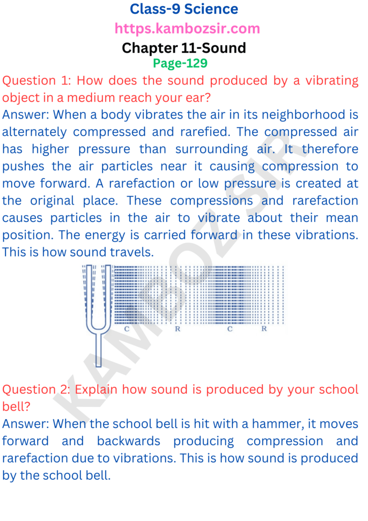 Class 9th Science Chapter 11-Sound Solution