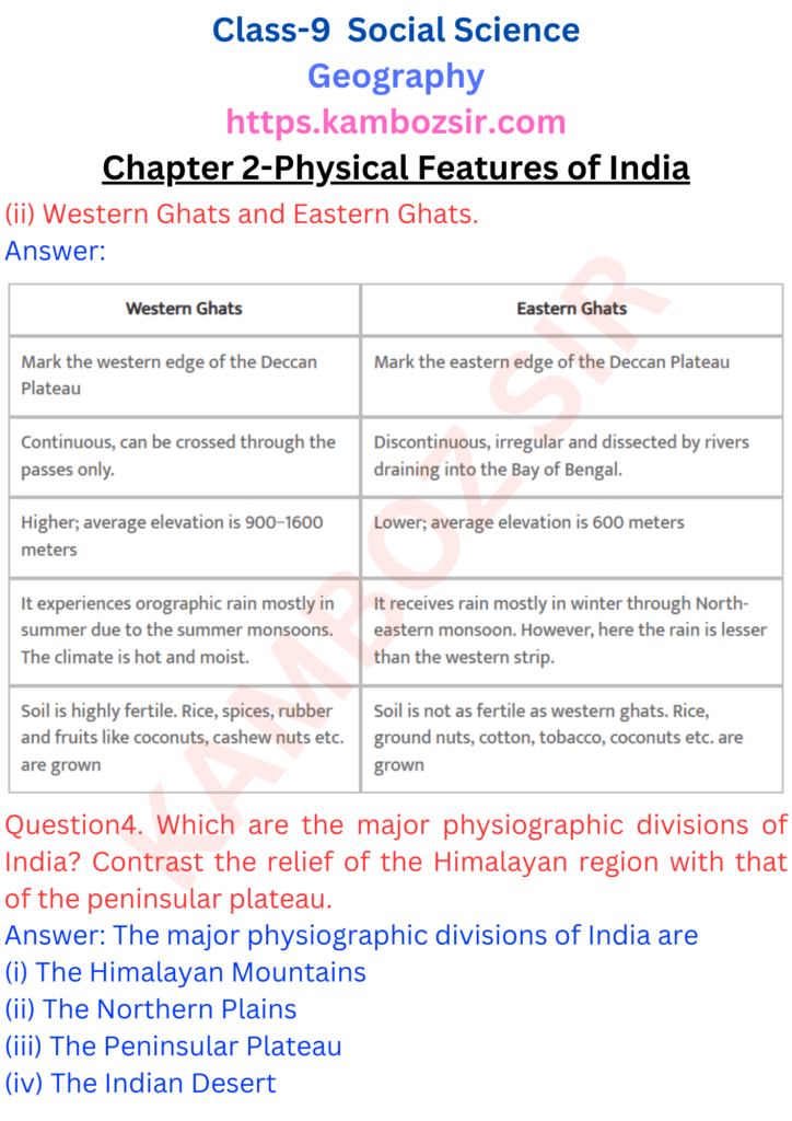 Class 9th Geography Chapter 2 Physical Features Of India Solution   38 11 724x1024 