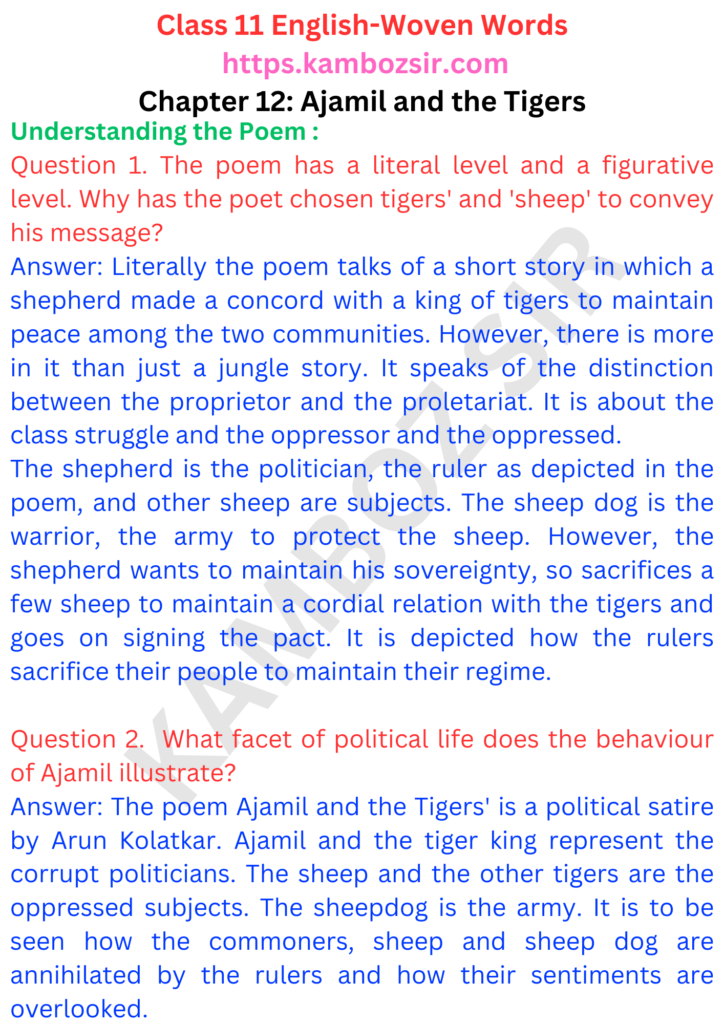 Chapter 12: Ajamil and the Tigers Solution