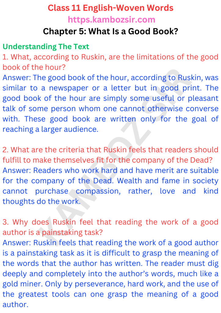Chapter 5: What Is a Good Book? Solution