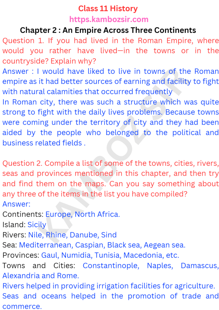 Class 11th History Chapter 2 An Empire Across Three Continents Solution